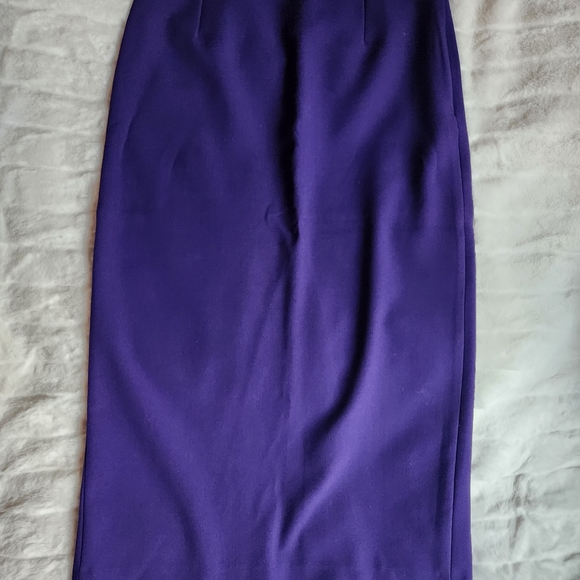 Zara midi skirt back slit purple sz L NWT - Picture 7 of 13